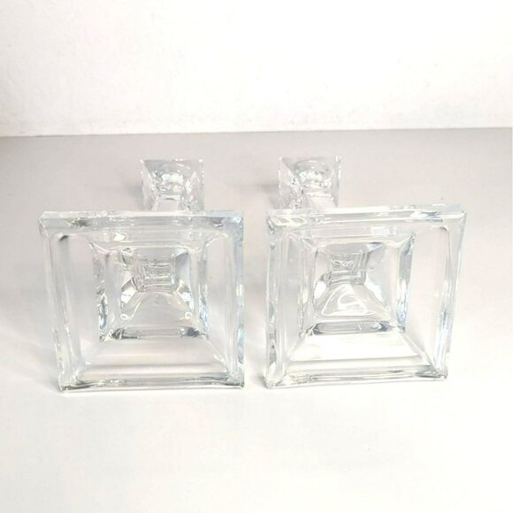St. George Toscany Classic 8" Crystal Candlesticks Set Fine Lead Crystal Newport - Picture 5 of 8